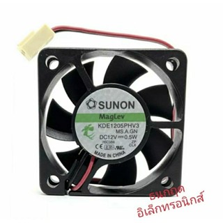 พัดลม SUNON 50x50x15 MODEL KDE1205PHV3  DC12V 0.5W. Size  2สาย