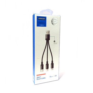 ใหม่ JOYROOM รุ่น S-M416 3in1 (3A) Type-C / Micro USB / Li สายชาร์จสายสั้น 15cm.พกพาง่าย มีสามหัวในเส้นเดียว