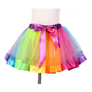 กระโปรงทูทู่เด็ก ผ้าตาข่าย สีรุ้ง บัลเล่ ไม่มีซับใน KID Rainbow LGBT Pride Parade Tulle Tutu Skirt