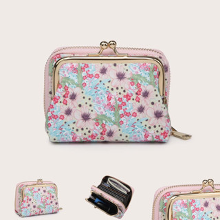 DWK :กระเป๋าใส่เหรียญลายดอกไม้ Allover Floral Kiss Lock Purse