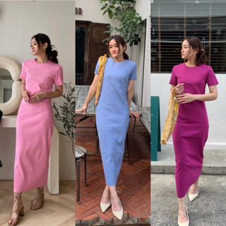 Maynita - (ใส่โค้ด WYGCRX ลด 65) Maxi Rib Dress เดรสผ้ายืดเนื้อร่อง