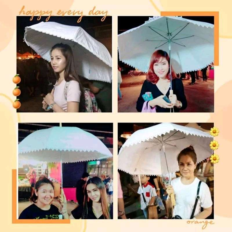 ร่มยาว 22นิ้ว(ด้ามพลาสติกลายไม้โค้ง)ผ้าไทเวกดูปองค์ รูปที่ 8
