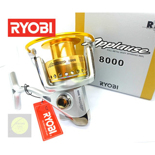 รอกสปิน RYOBI APPLAUSE สีทอง(เบอร์ 6000-8000) ลูกปืนแสตนเลส กำลังเบรค 10 กิโล น๊อปมือหมุนขนาดใหญ่แข็งแรง