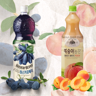 น้ำผลไม้เกาหลี ขวดใหญ่มาก น้ำไวท์พีช White peach,น้ำเบอร์รี่ Haskap berry