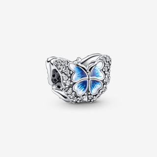 (พร้อมส่ง) Pandora Blue Butterfly Sparkling Charm ชาร์มผีเสื้อ Pandora ของเเท้100%