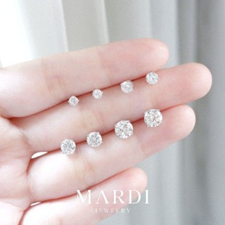 Mardi Jewelry ต่างหูเพชรเงินแท้ CZ Earrings Size345678mm