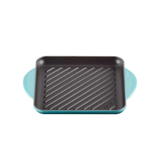 ถาดเหล็กหล่อสี่เหลี่ยมสีฟ้า SQUARE GRILL 24CM CARIBBEAN