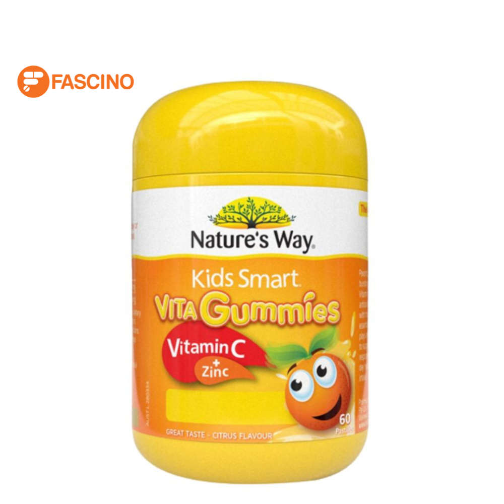 Natures Way Vita Gummies Vitamin C+Zinc วิตามินซี + ธาตุเหล็กวิตามินสำหรับเด็ก แบบเยลลี่ (60 เม็ด)