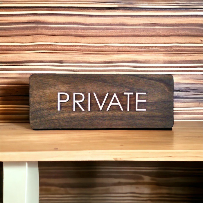 FudFudAR I ป้ายไม้ ป้าย PRIVATE ส่วนตัว พื้นที่เฉพาะบุคคล พื้นที่ส่วนตัว งานไม้สนเรดิเอต้า หนา 5 มม. วินเทจ vintage sign