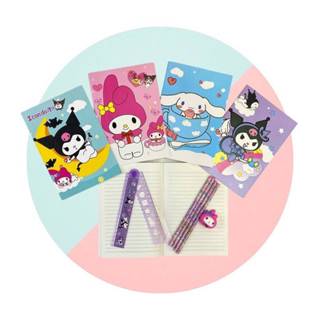 สมุดปกอ่อนลายรวม Sanrio ด้านในมีเส้น  ขนาดสมุด A5