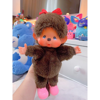 Monchhichi หุ่นมือ ม่อนชิ หน้ายาง มือ/เท้ายาง รองเท้าถอดได้ ขนาด 12” มือสอง ของแท้ญี่ปุ่น Make in Japan หายาก**