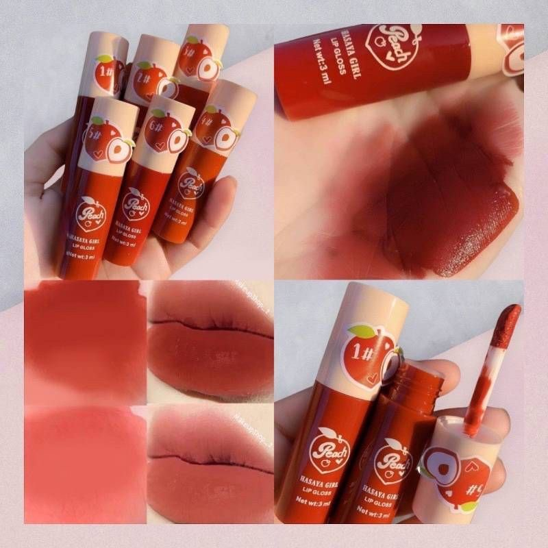 HASAYA GIRL ลิปกลอส ลิปพีช ลิปสมูทตี้ ติดทนยาวนาน กันน้ำ.. สีสวย สีชัด กลิ่นหอม