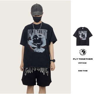 THEBOY-FLY TOGETHER VINTAGE เสื้อยืดวินเทจ