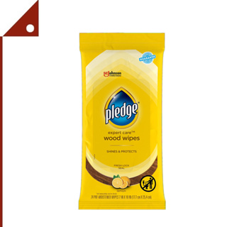 Pledge : PDG624489* ผ้าเปียกเช็ดทำความสะอาดเฟอร์นิเจอร์ Multi-Surface Furniture Polish Wipes, Lemon 24 Wipes