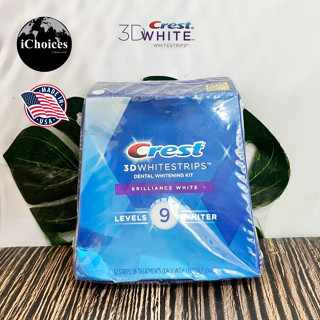 [Crest ] 3D Whitestrips Brilliance White Levels 9 Whiter 32 Strips 16 Treatments ชุดฟอกฟันขาว