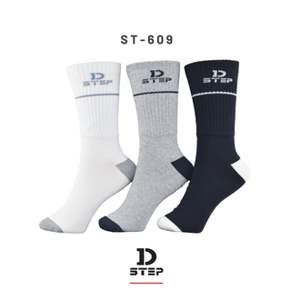 D-STEP ถุงเท้าบางเรียบ ข้อยาว - คละสี (ST-609)