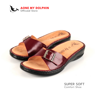 [ลิขสิทธิ์แท้] Aone My Dolphin - WD38 รองเท้าหนังแท้เพื่อสุขภาพ พื้นนุ่มพิเศษ