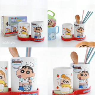 พร้อมส่ง🌈 ชุดเซต ที่ใส่ช้อนส้อมตะเกียบ Shin chan ชินจัง ที่จัดเก็บอุปกรณ์ในครัว ที่เก็บเครื่องใช้ในครัว ที่เก็บของ