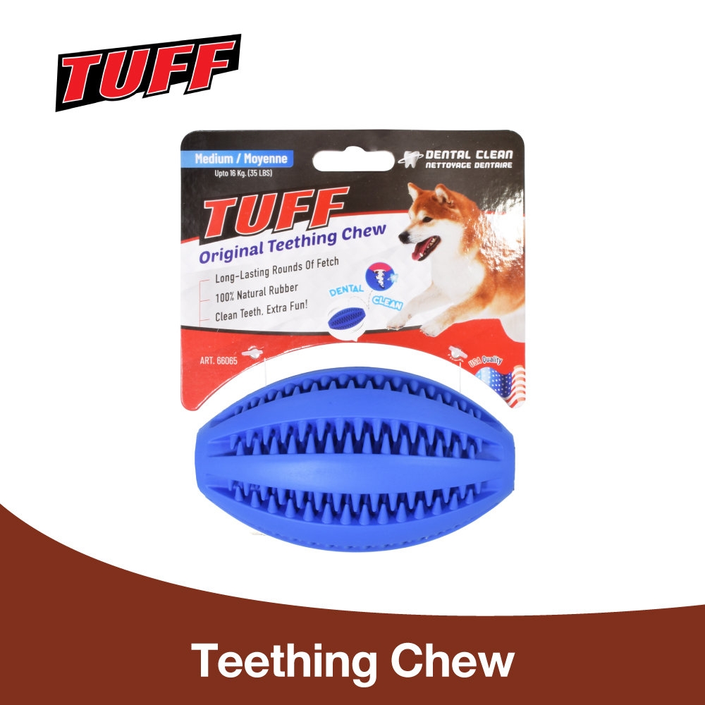[66065] TUFF Original Teething Chew ของเล่นสุนัข ยางกัดขัดฟัน ลดคราบหินปูน สำหรับสุนัข Size M ขนาด 11.5x6.4 ซม.