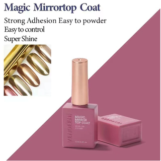 สีเจล vdn ท็อปผงขัด (magic mirror topcoat) 15 ml