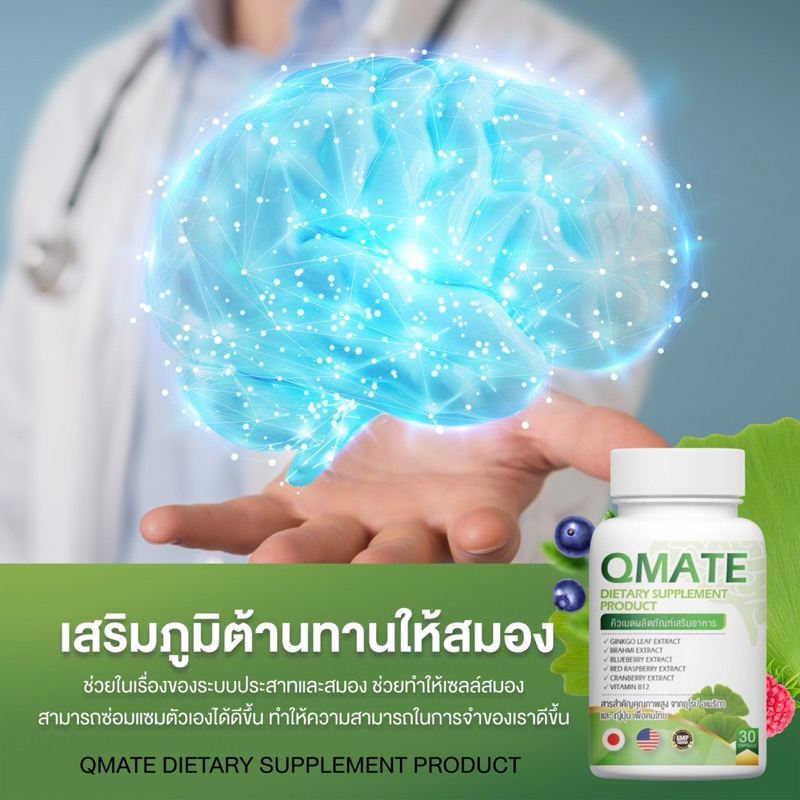 Qmate คิวเมด วิตามินบำรุงสมอง ตัวช่วยสมองดี - highcalcium.shop - ThaiPick