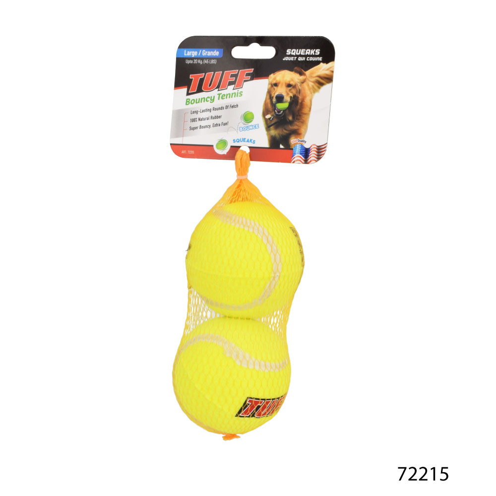 TUFF Rubber Tennis Ball ของเล่นสุนัข ของเล่นลูกเทนนิส บีบมีเสียง เด้งได้ สำหรับสุนัข Size S / Size M / Size L - รูปที่ 5