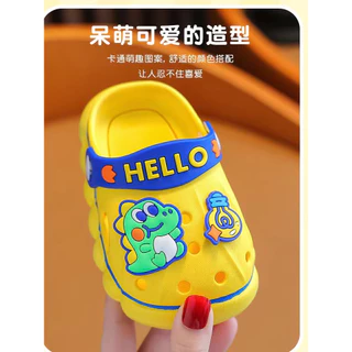 HI-04 สไตล์ใหม่ รองเท้าแตะเด็กฤดูร้อน รองเท้าหลุม-พื้นนุ่มลื่นสำหรับสาวๆ 1-3 ปี รองเท้าผ้าใบเด็ก