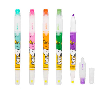 M&amp;G HIGHLIGHTER PEN ปากกาไฮไลท์เตอร์ SNOOPY แบบ 2 หัว ขนาด 4 MM.