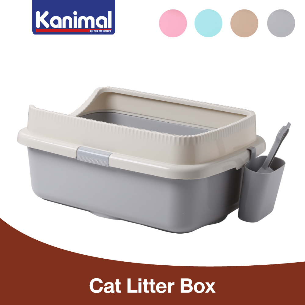 [50005] Kanimal Cat Toilet กระบะทรายแมว ห้องน้ำแมว รุ่นมีขอบ สำหรับแมวทุกสายพันธุ์ 58x40x24 ซม. แถมฟรี! ที่ตักทราย