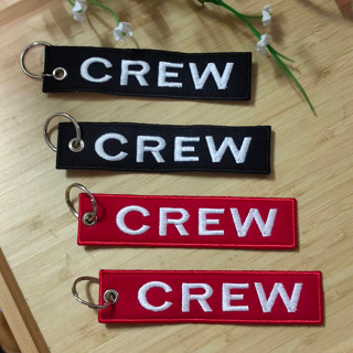 Keychain พวงกุญแจ แท็กแขวนกระเป๋า ปัก CREW 2 ด้าน