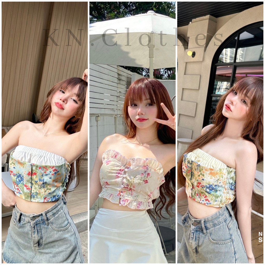 เกาะอก ผ้าลูกไม้ พิมพ์ลาย Nusa.Style