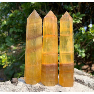 AAA Yellow Fluorite Point, Fluorite Tower, Yellow Fluorite Wand, Crystal Tower Large, Healing Crystal, Quartz Tower