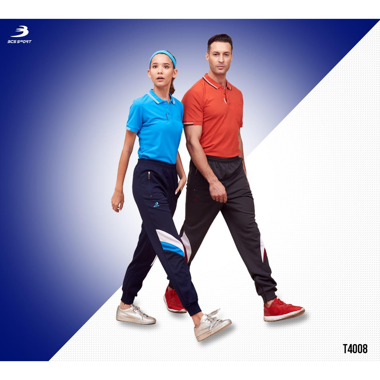 BCS SPORT กางเกงวอร์มตัดต่อลาย UNISEX รหัส T4008 เนื้อผ้า โพลีเยสเตอร์ BCS TRACKSUIT POLYESTER TROUSER - รูปที่ 5