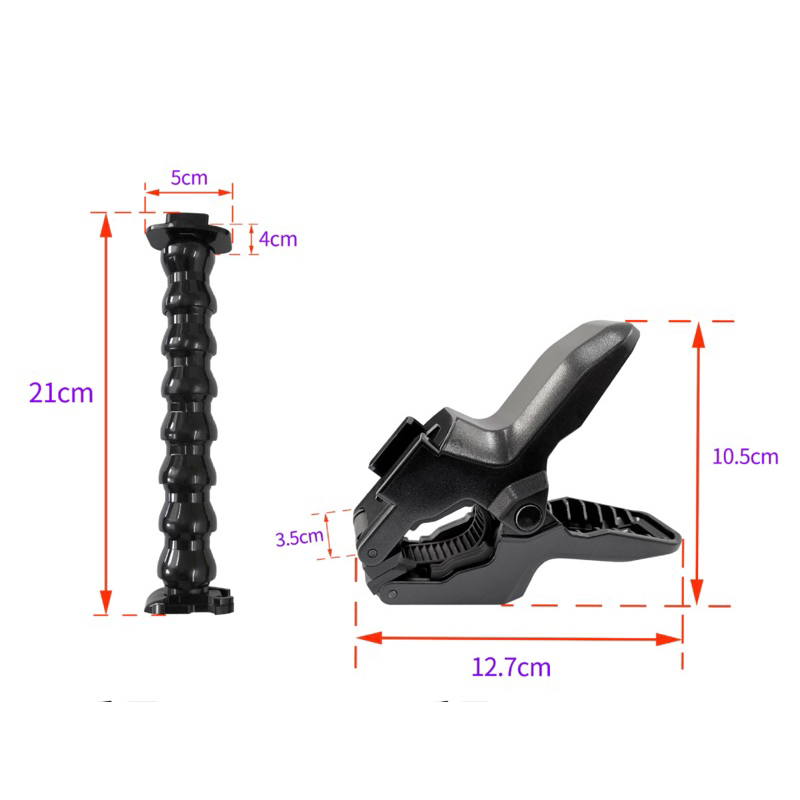 Jaws Flex Clamp Mount ที่ยึด สำหรับ กล้องโกโปร กล้องแอคชั่น แบบปรับคอได้ ตัวหนีบ พร้อม กระดูกงู for Gopro, Action camera