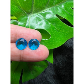 blue Topaz glass 6mm to 11 mm T0tal 5 pieces