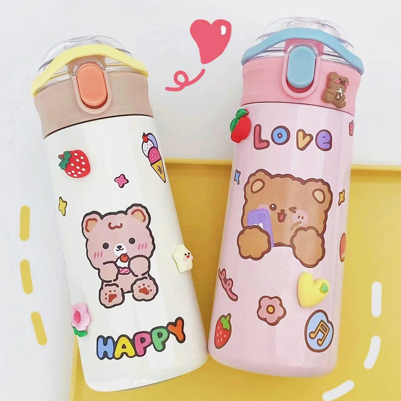 [สติ๊กเกอร์ฟรี 2D+3D] กระบอกน้ำเก็บความเย็น กระติกน้ำ แตนเลส กระบอกน้ําเก็บความเย็น ขวดน้ํา เก็บเย็น-ร้อนได้นาน KKHOME