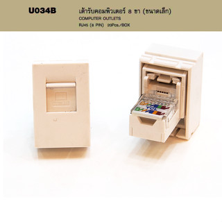 แจ็ค ตัวเมีย OUTLET RJ45 สำหรับสายแลน เต้ารับคอมพิวเตอร์ TCL 8ขา U034B ของแท้ ราคาถูก ติดผนัง