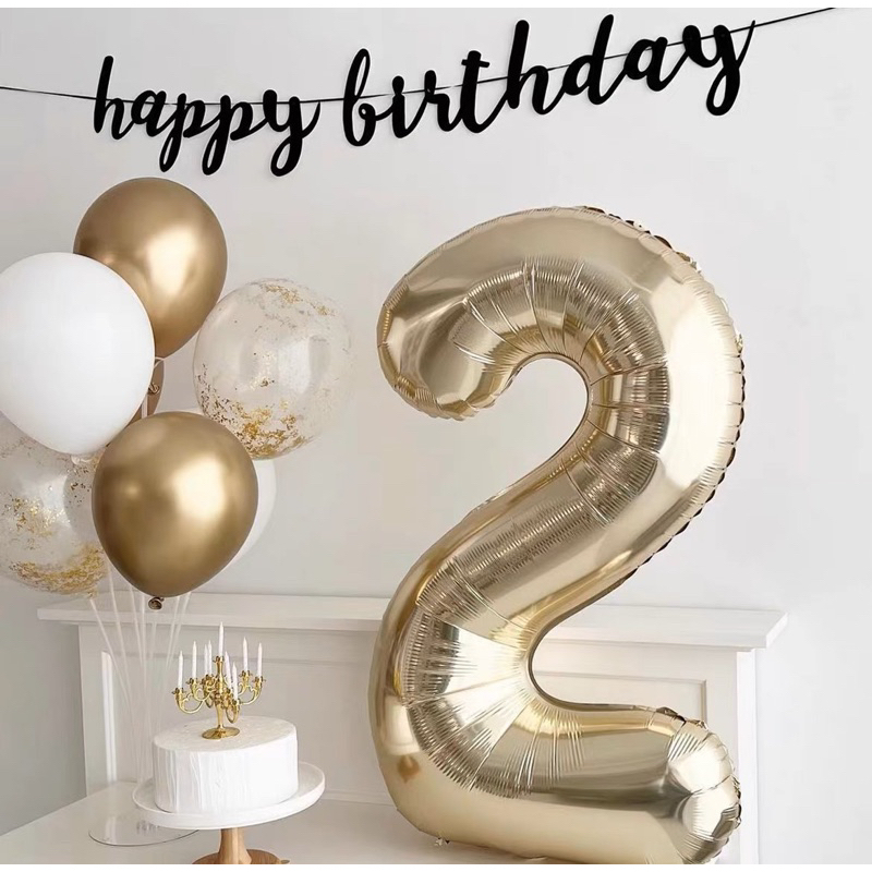 ลูกโป่งตัวเลข สีทองอ่อน ขนาด 40 นิ้ว มีแพ็คเกจ พร้อมส่ง - รูปที่ 7