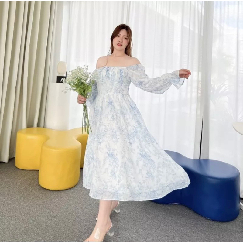 เดรสสาวอวบสไตล์เจ้าหญิง LADYM