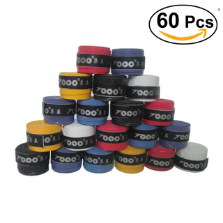 60Pcs Anti-ไม้แร็ตเก็ตลื่น Over Grips เทนนิสแบดมินตันไม้สควอชเทป Grips (สุ่มสีตามที่แสดง)