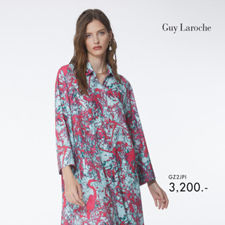 Guy Laroche ชุดเดรส ลายพิมพ์สีชมพู  CURVY DRESS FASHION (GZ2JPI)