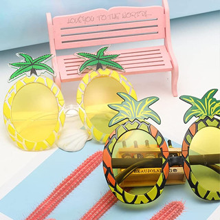 แว่นกันแดดแฟนซี สับปะรด แว่นสับปะรด แว่นฮาวาย แว่น แว่นตา ฮาวาย Pineapple Glasses  Luau Hawaii Party Sunglasses Hawaiian