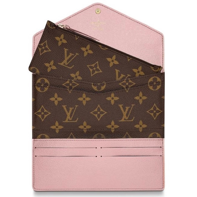 แท้💯 Lv wallet Josephine Monogram Canvas Wallet Pink Lvผู้หญิง กระเป๋าสตางค์สีชมพู กระเป๋าตังค์ กระเป๋าสตางค์ใบยาว