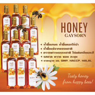 น้ำผึ้งเกษร น้ำผึ้งดอกไม้ป่า 1000 กรัม (12 ขวด) น้ำผึ้งธรรมชาติ (HONEY GAYSORN) ไม่มีสารกันบูด ไม่ผสมน้ำตาล มาตรฐาน อย.