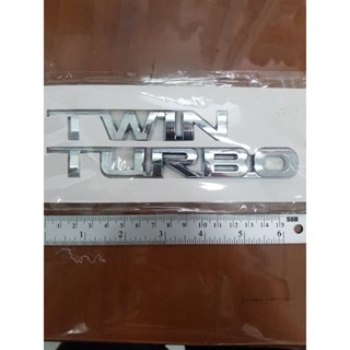 Logo twin turbo งานพลาสติก ยาว16/12cm