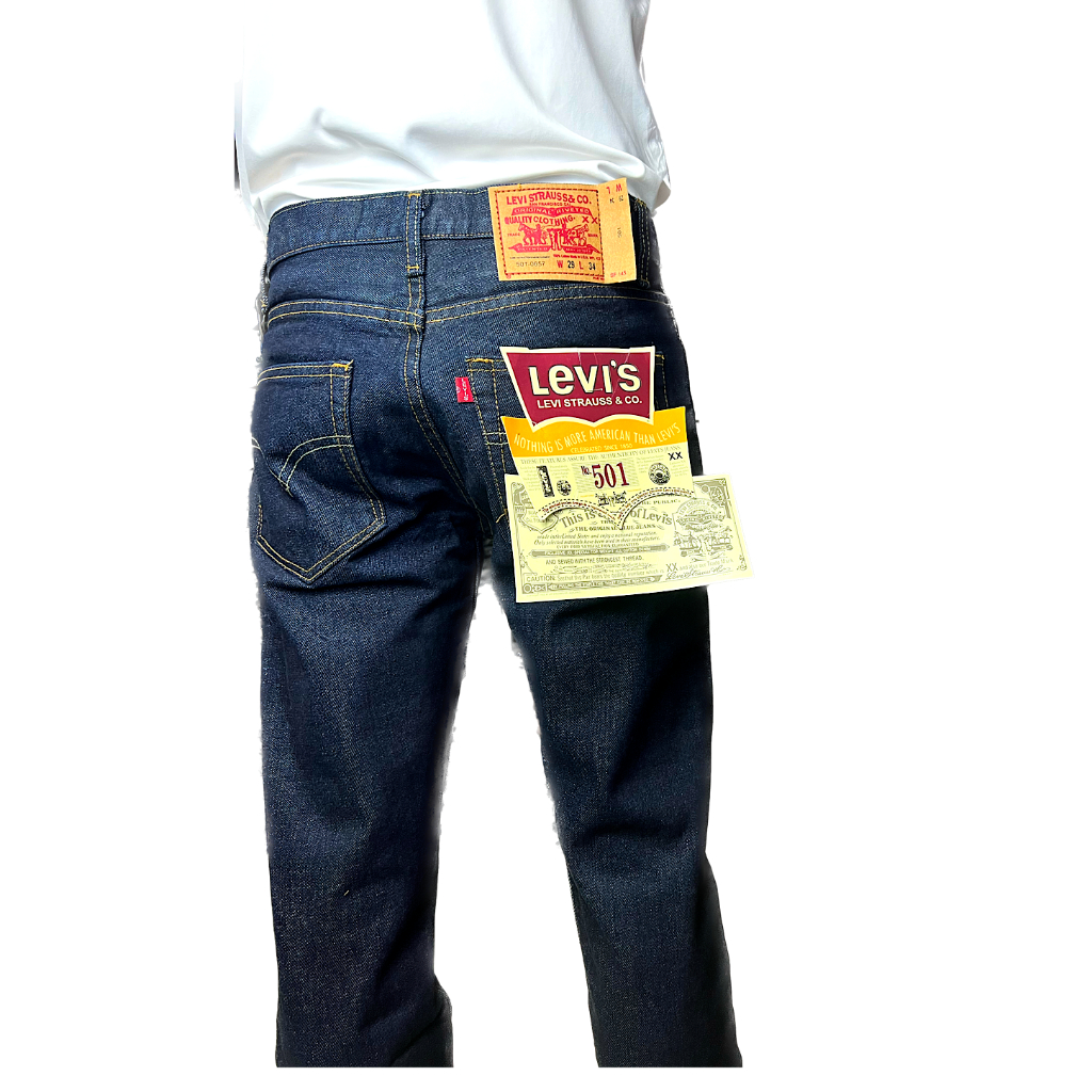 Levi's BIGE ริมแดง 501 Made in USA ทรงกระบอกเล็ก เอวใหญ่จะเป็นซิป 38 ขึ้นไป