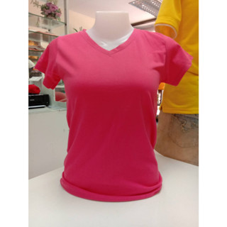 TI-14 เสื้อยืดสีบานเย็น คอวี