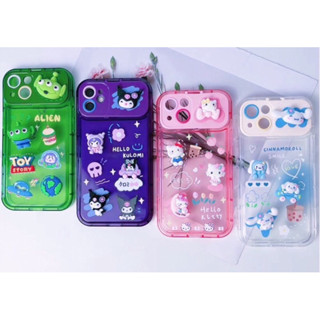 เคสนิ่มลายการ์ตูนงานนูนมีกระจกขาตั้งได้มีรุ่นVIVOY11/Y12/Y15Y17,Y20