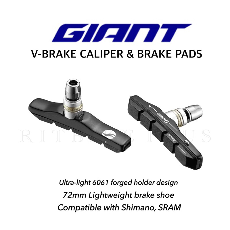 ผ้าเบรคจักรยานวีเบรค GIANT V-BRAKE CALIPER & BRAKE PADS