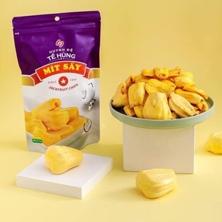 ขนุนอบกรอบ ​Jackfruit Chips 脆皮菠萝蜜 TE HUNG สินค้านำเข้าจากเวียดนาม 100g แพคเล็ก แถบสีม่วง-ขาวจำนวน 2 แพค/บรรจุปริมาณ 200g